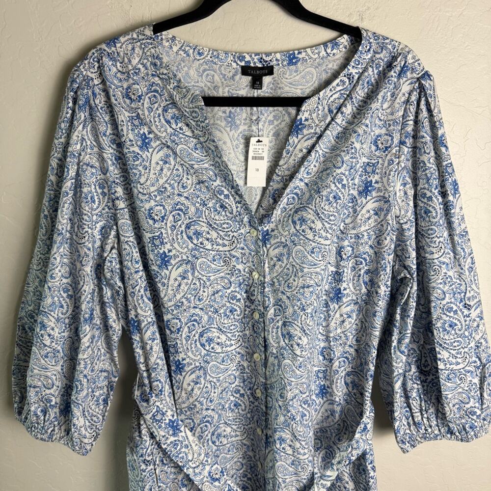 Talbots Poplin Shirtdress Dashing Paisley 18 NWT - Picture 13 of 13